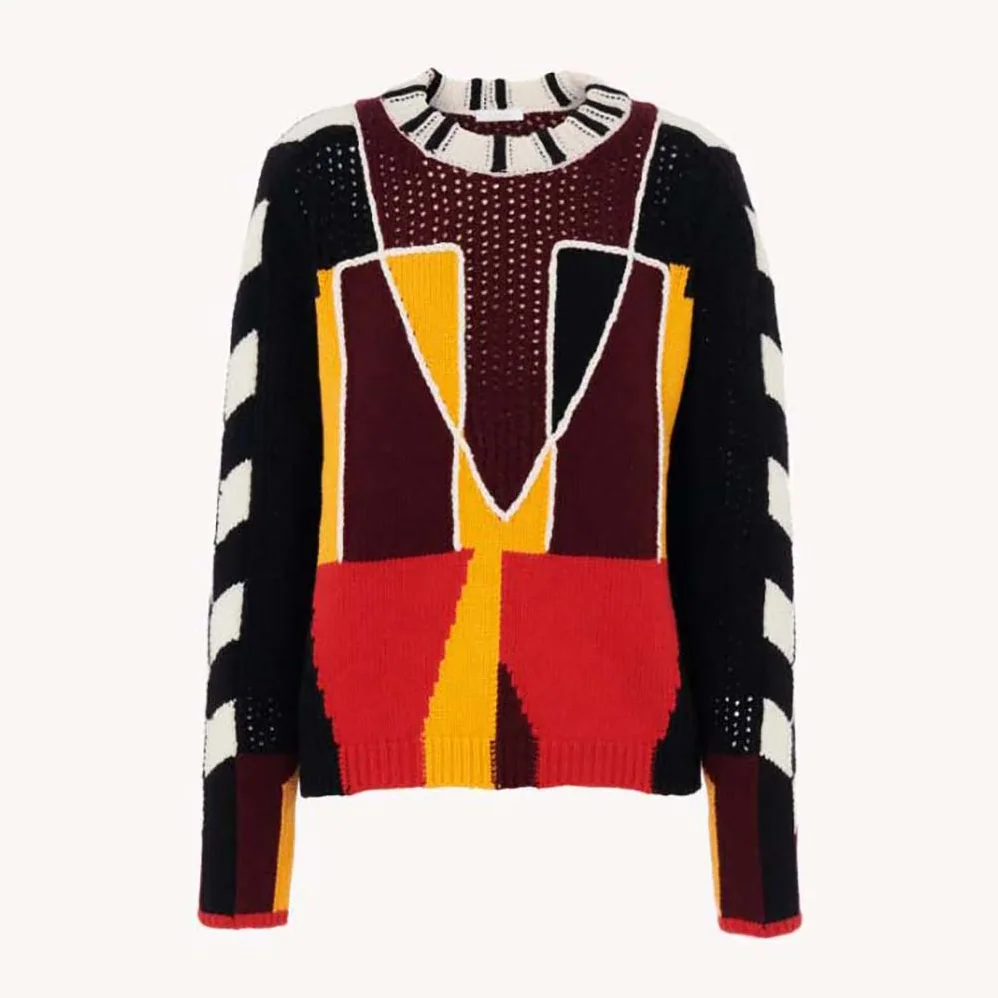 Chloe Graphic Knit Sweater for Women in Black