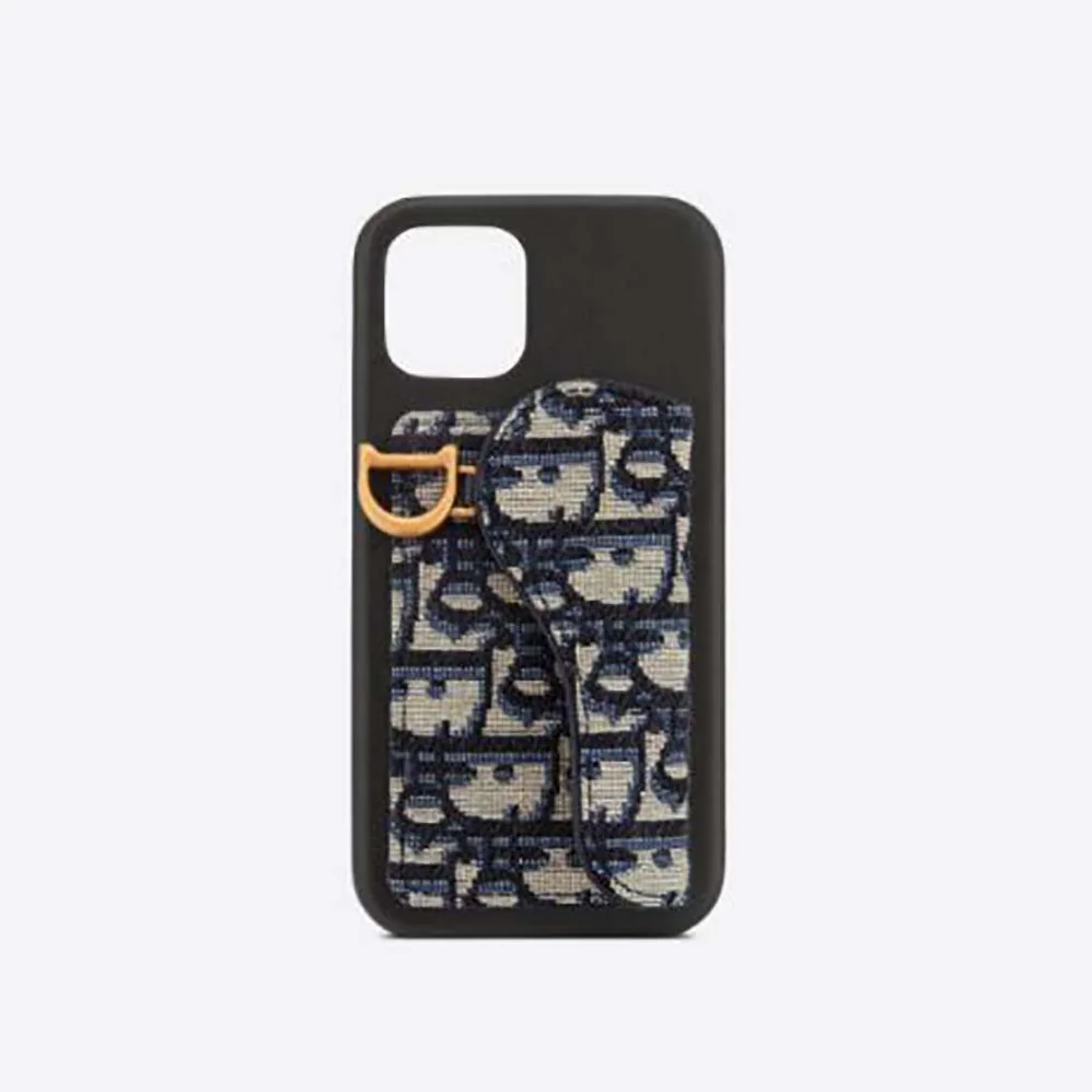 Dior Saddle Cover for Apple iPhone Blue Dior Oblique Jacquard for Women