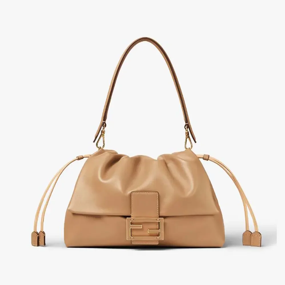 Fendi Mamma Baguette Large Cappuccino Nappa Leather Bag for Women Fendi Mamma Baguette Large Cappuccino Nappa Leather Bag for Women