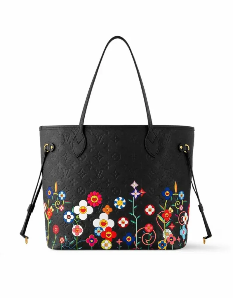 Louis Vuitton LV x TM Neverfull MM Handbag Black /