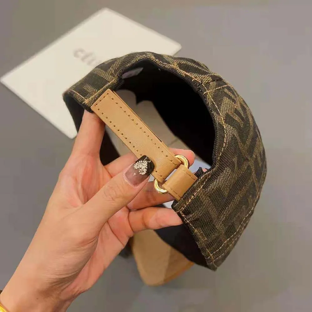 Fendi Hat Brown FF Jacquard Fabric Baseball Cap for Women Fendi Hat Brown FF Jacquard Fabric Baseball Cap for Women