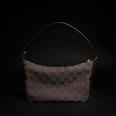 Gucci Lady Lunetta Small Shoulder Bag in Dark Brown Palladium Hardware Gucci Lady Lunetta Small Shoulder Bag in Dark Brown Palladium Hardware