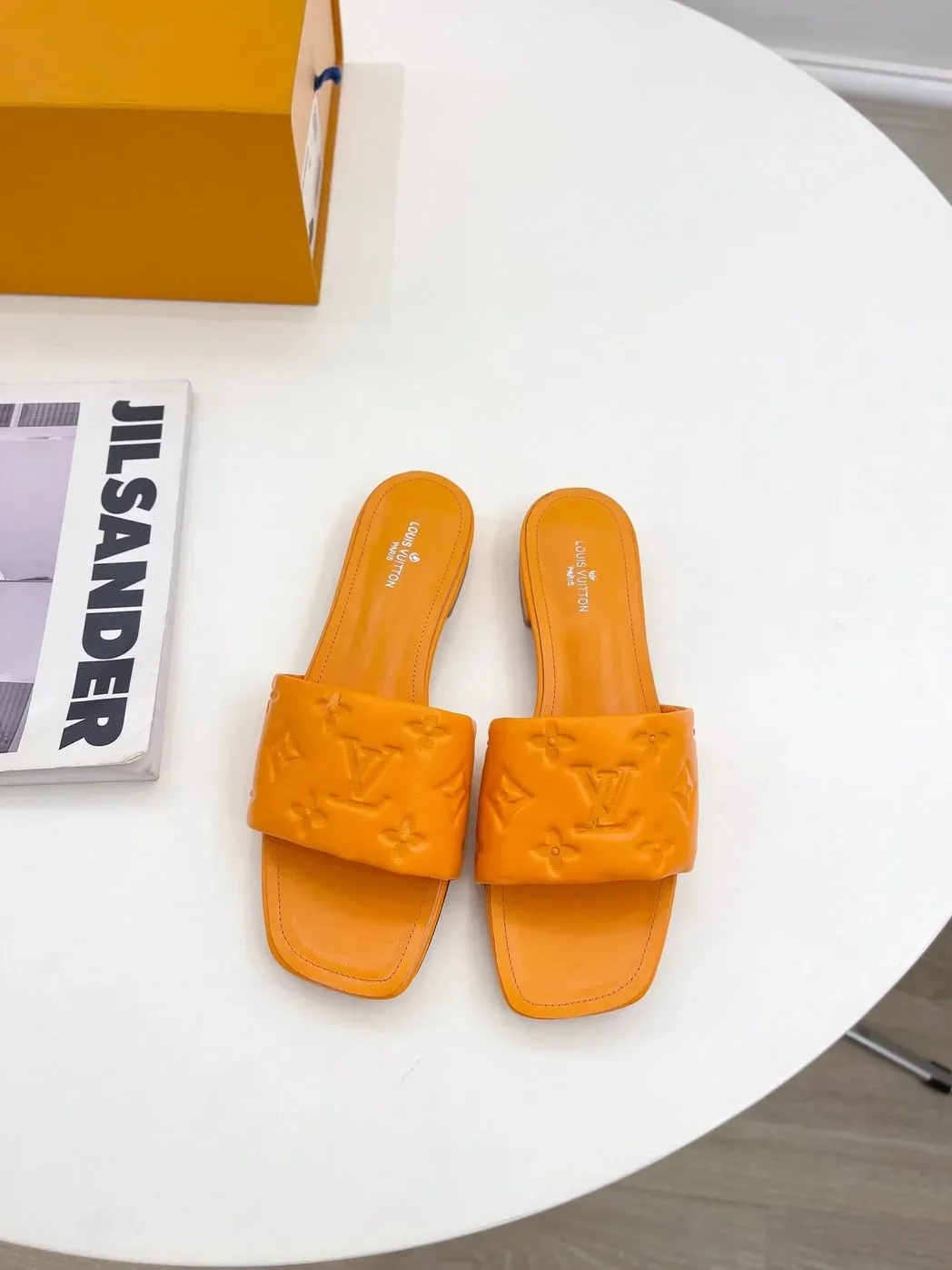 Louis Vuitton Revival Flat Mule Orange for Women Louis Vuitton Revival Flat Mule Orange for Women