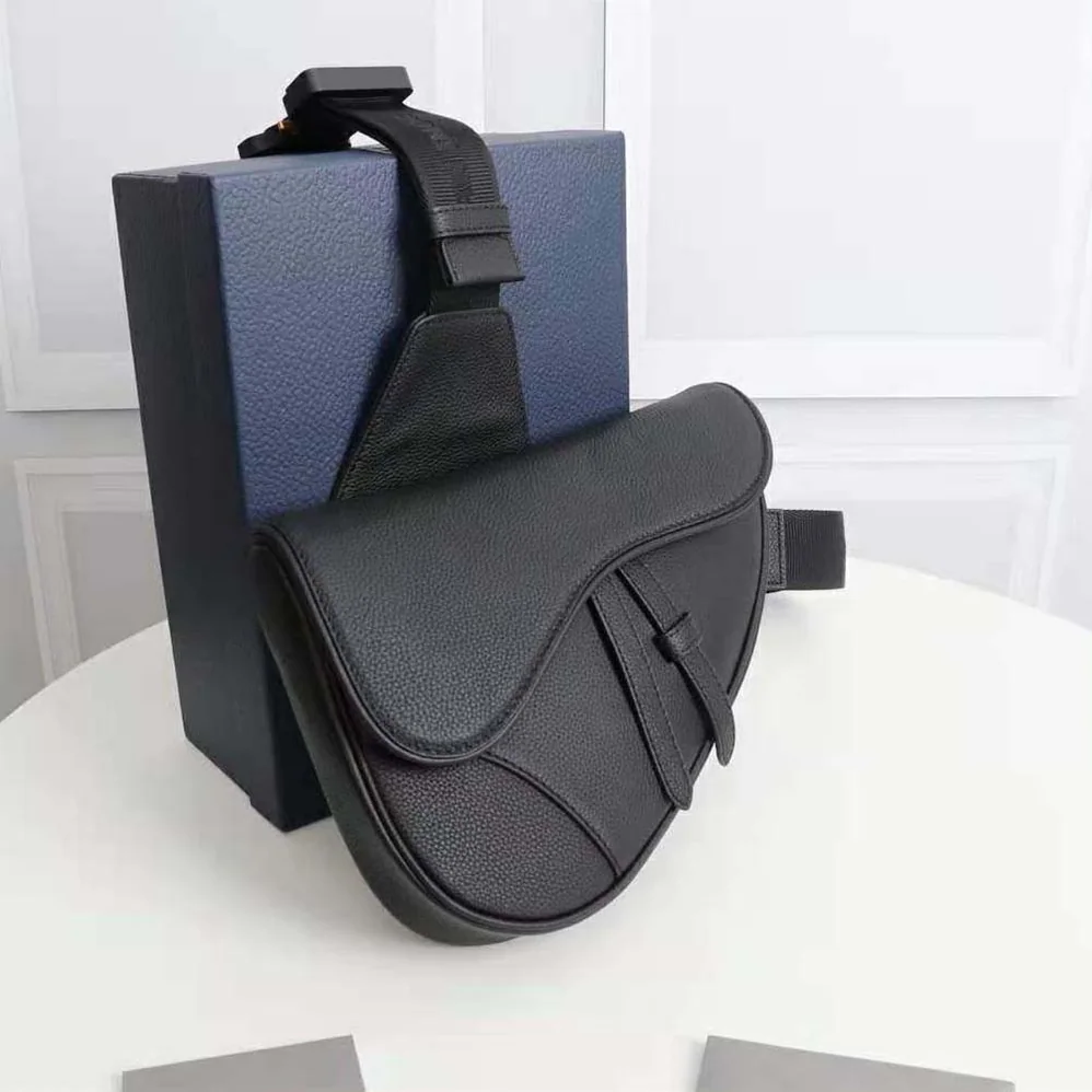 Dior Saddle Bag Black Grained Calfskin for Men