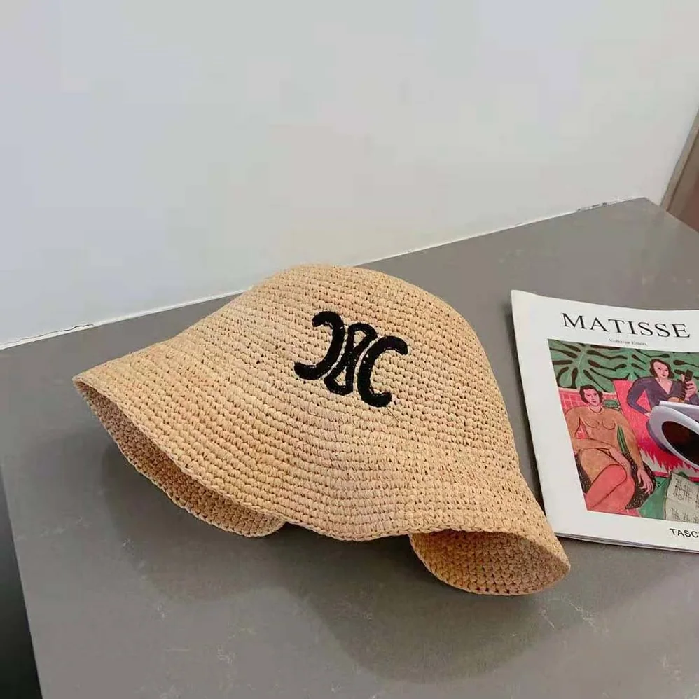 Celine Triomphe Hat in Raphia for Women
