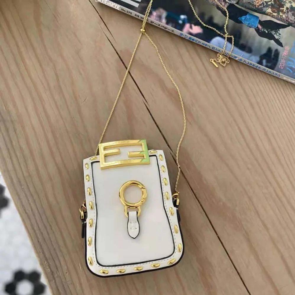 Fendi Nano Baguette White Nappa Leather Charm for Women