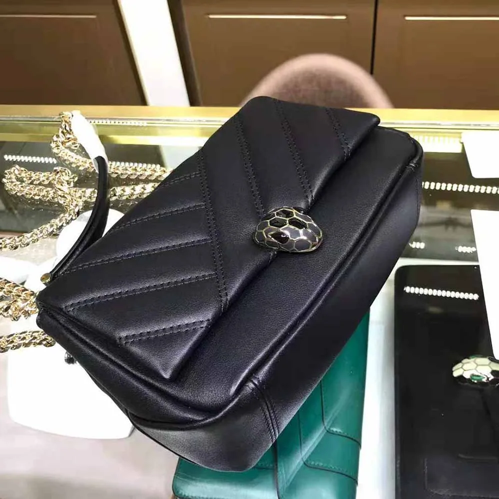 Bvlgari Serpenti Cabochon Shoulder Bag for Women in Black Bvlgari Serpenti Cabochon Shoulder Bag for Women in Black