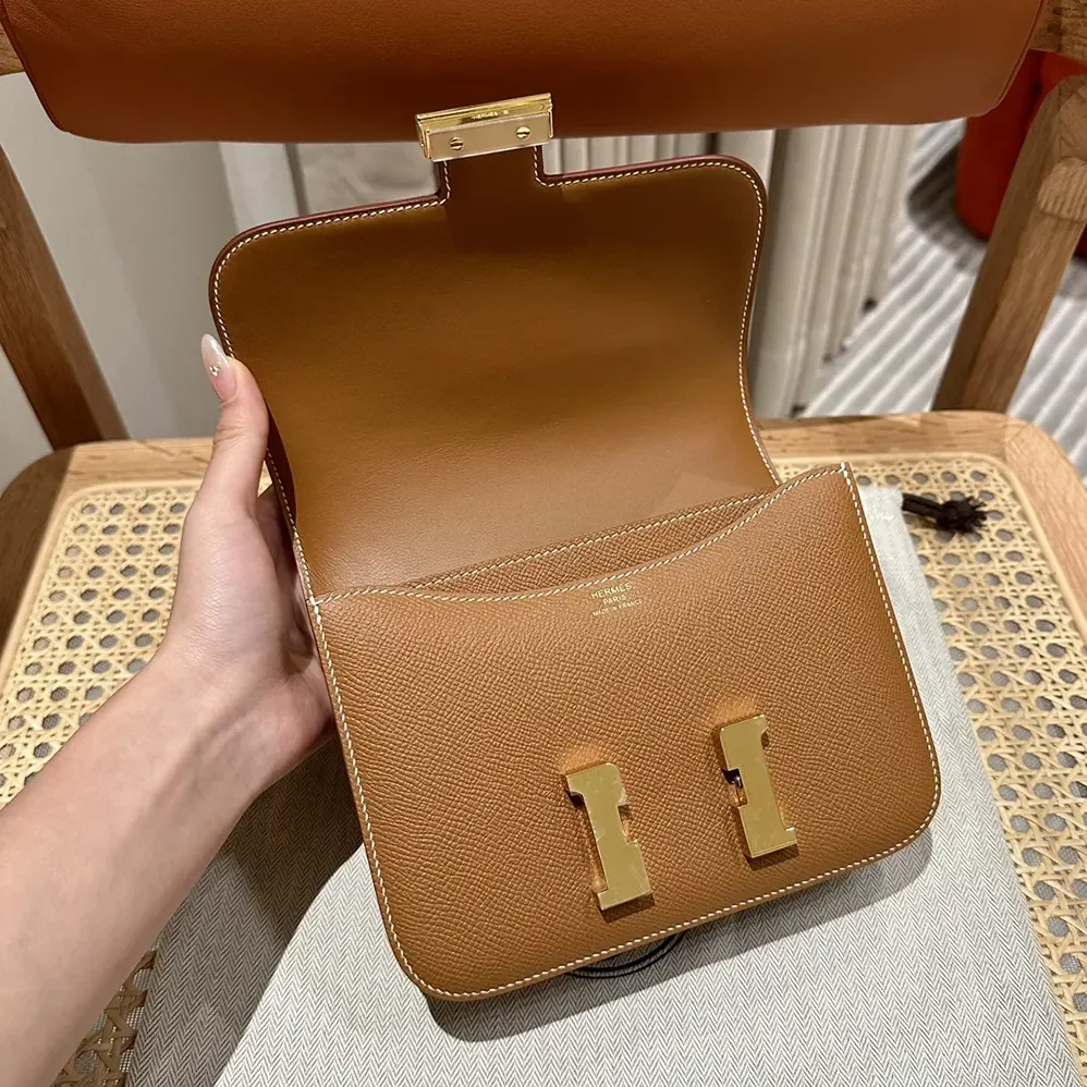 Hermes Constance 24 Bag Epsom Leather for Women in Brown/Gold Hermes Constance 24 Bag Epsom Leather for Women in Brown/Gold