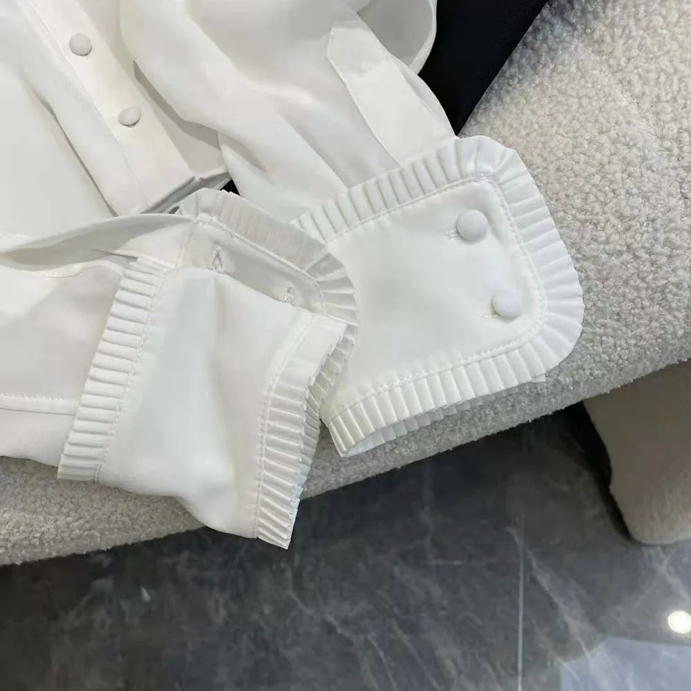 Celine Cropped Romy Shirt in Silk Crepe for Women