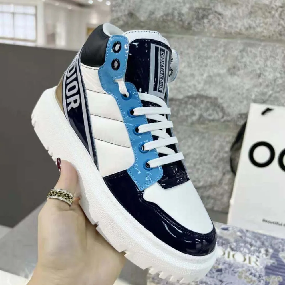 Dior D-Player Sneaker Blue Multicolor Technical Fabric Suede and Calfskin for Unisex