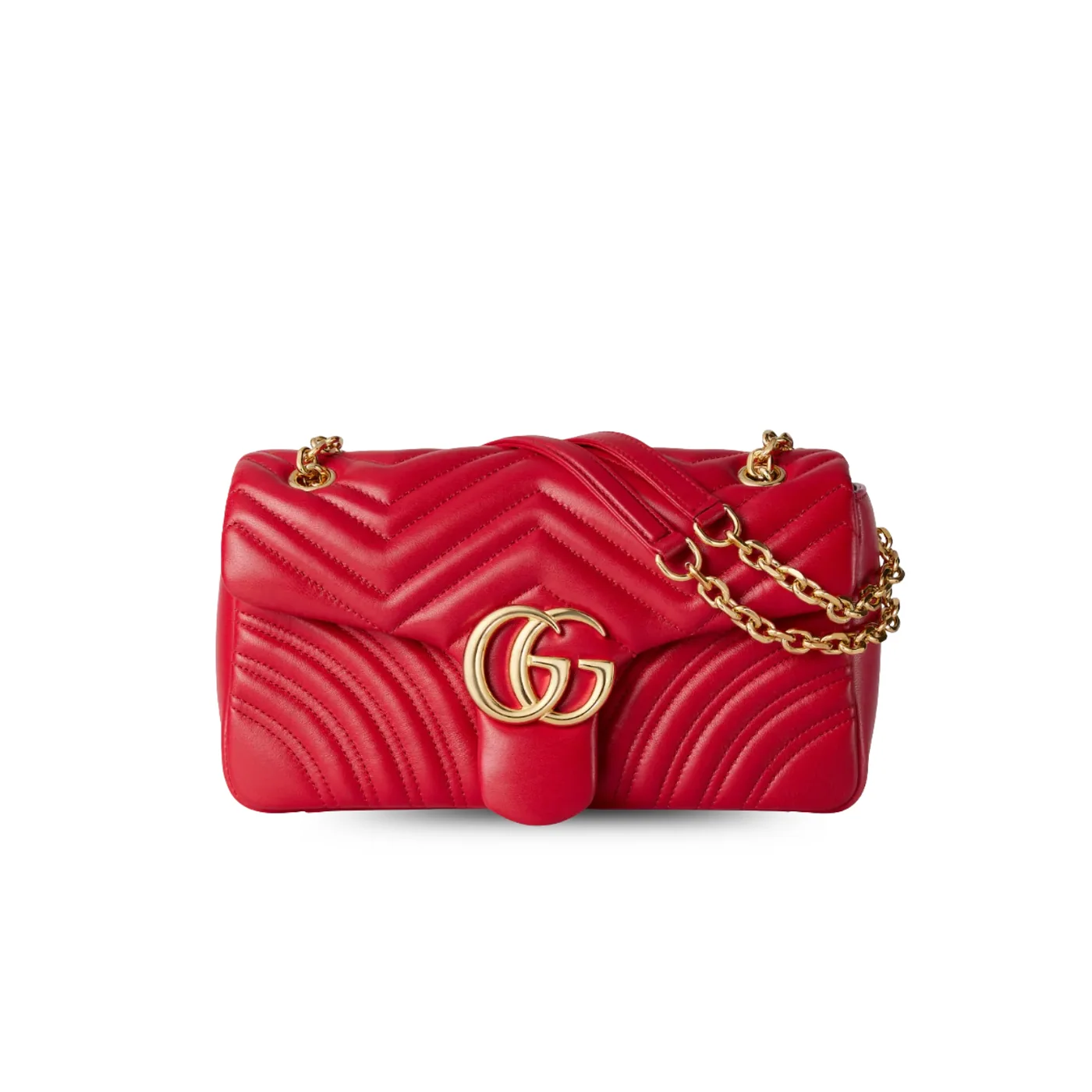 Gucci Marmont Medium Shoulder Bag in Bright Red Gold Hardware Gucci Marmont Medium Shoulder Bag in Bright Red Gold Hardware