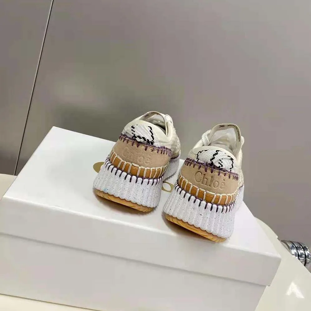 Chloe Nama Sneaker in Recycled Mesh for Women in Beige Chloe Nama Sneaker in Recycled Mesh for Women in Beige