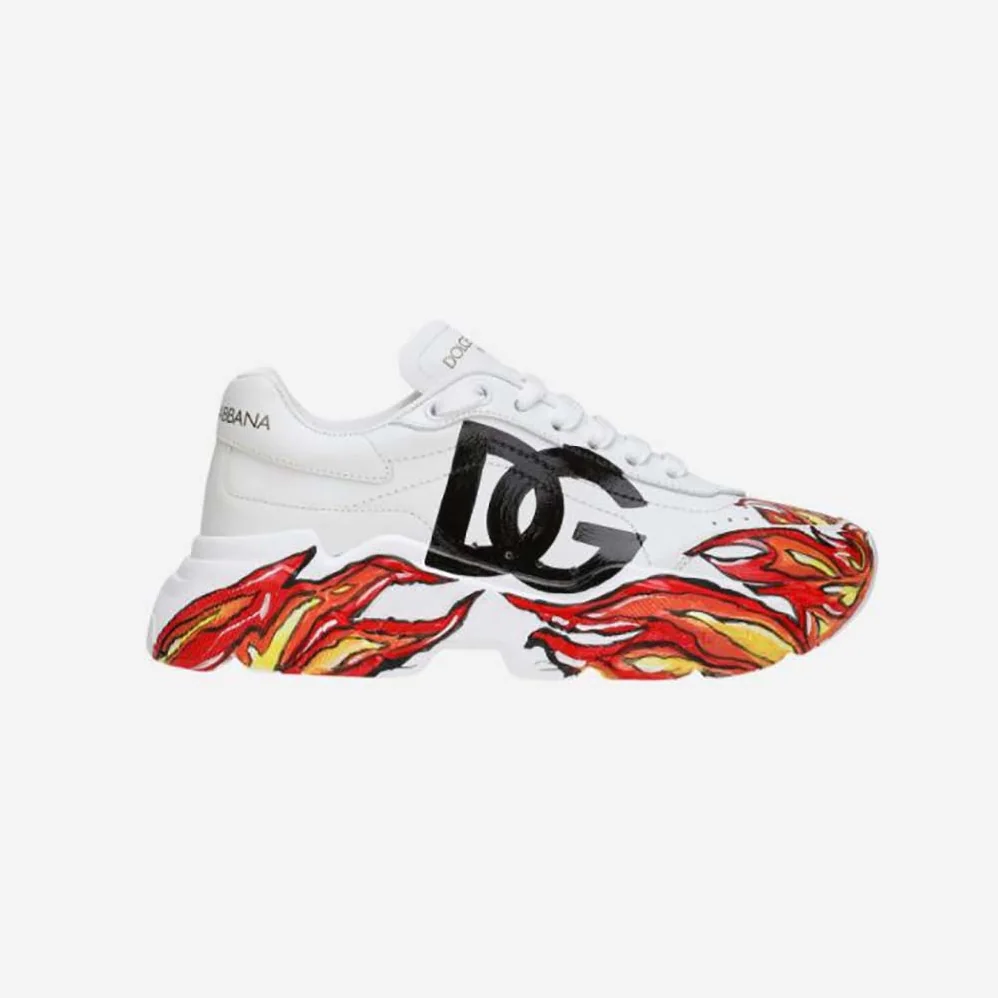 Dolce Gabbana D&G Calfskin Nappa Daymaster Sneakers for Women in Red