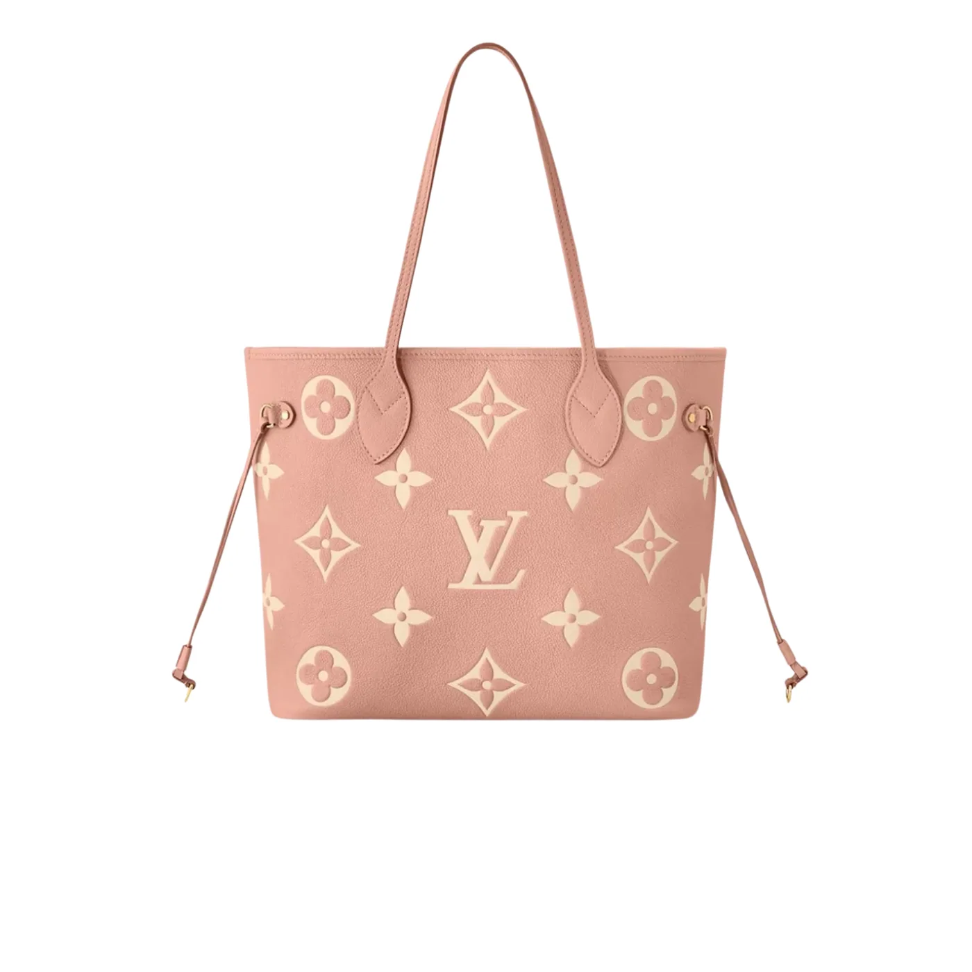 Louis Vuitton Neverfull MM Tote Bag / Pink Monogram Empreinte Gold Hardware Louis Vuitton Neverfull MM Tote Bag / Pink Monogram Empreinte Gold Hardware