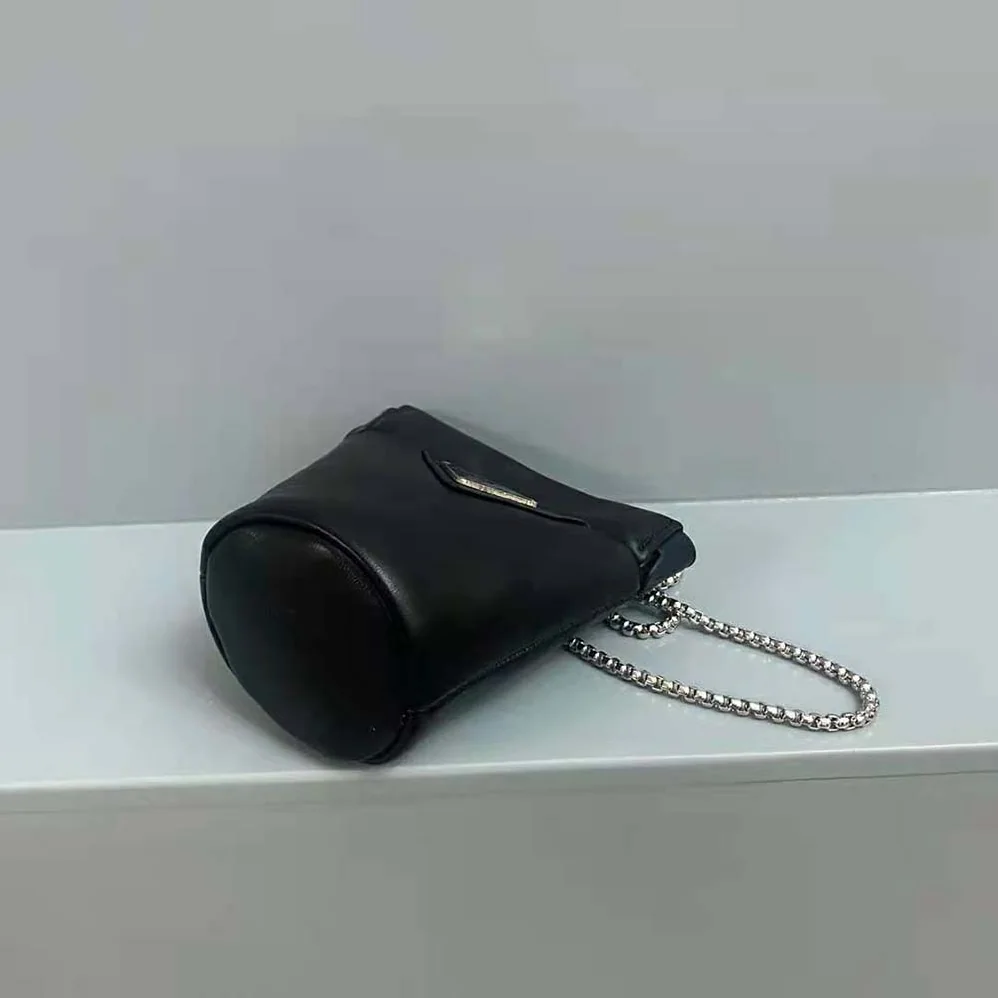 Prada Nappa Leather Mini-pouch with Necklace for Women in Black