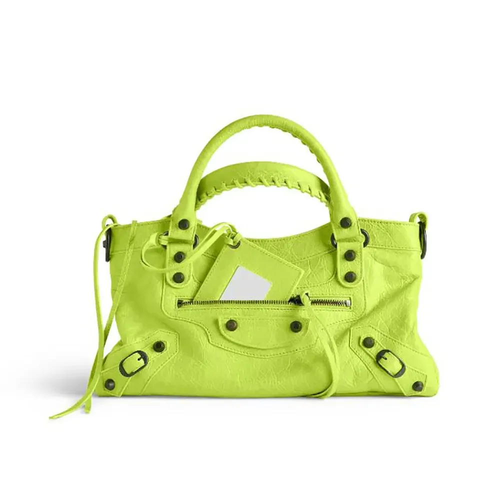 Balenciaga Le City First Bag In Granny Green Arena Storico Lambskin for Women Balenciaga Le City First Bag In Granny Green Arena Storico Lambskin for Women
