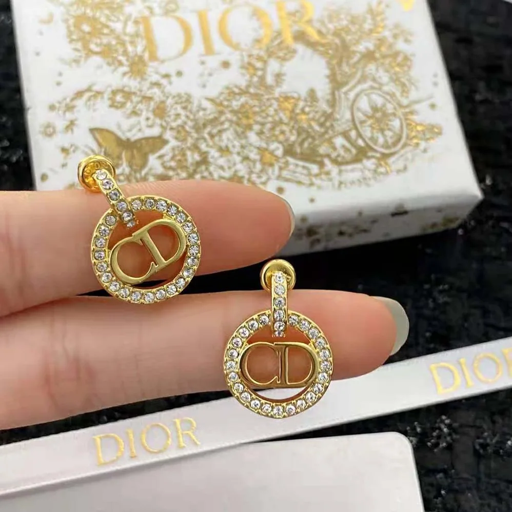 Dior Clair D Lune Earrings Gold-Finish Metal and Silver for Women in Tone Crystals Dior Clair D Lune Earrings Gold-Finish Metal and Silver for Women in Tone Crystals