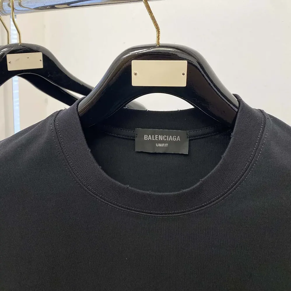 Balenciaga Back Medium Fit T-Shirt in Faded Black and Red Dry Jersey for Men Balenciaga Back Medium Fit T-Shirt in Faded Black and Red Dry Jersey for Men