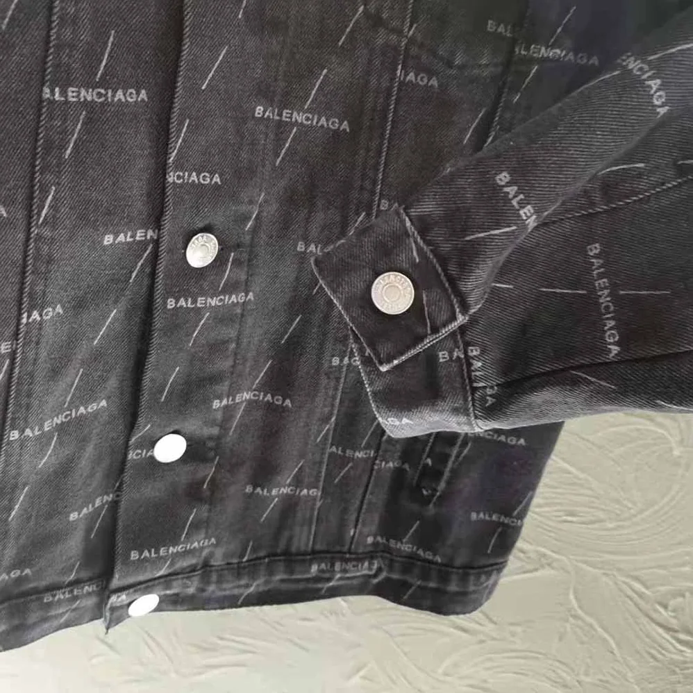 Balenciaga Large Fit Jacket in Stonewashed Black Lasered Denim for Women Balenciaga Large Fit Jacket in Stonewashed Black Lasered Denim for Women