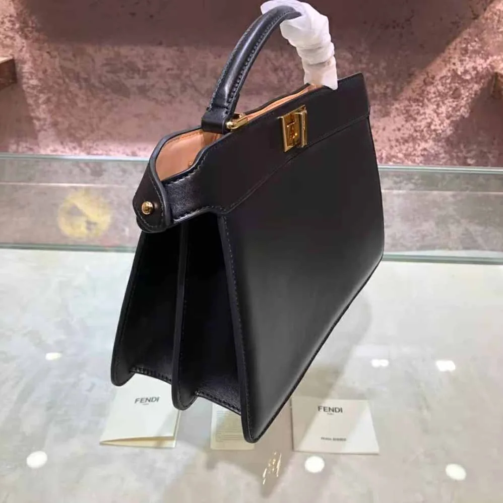 Fendi Peekaboo Iseeu East-West Leather Bag for Women in Black