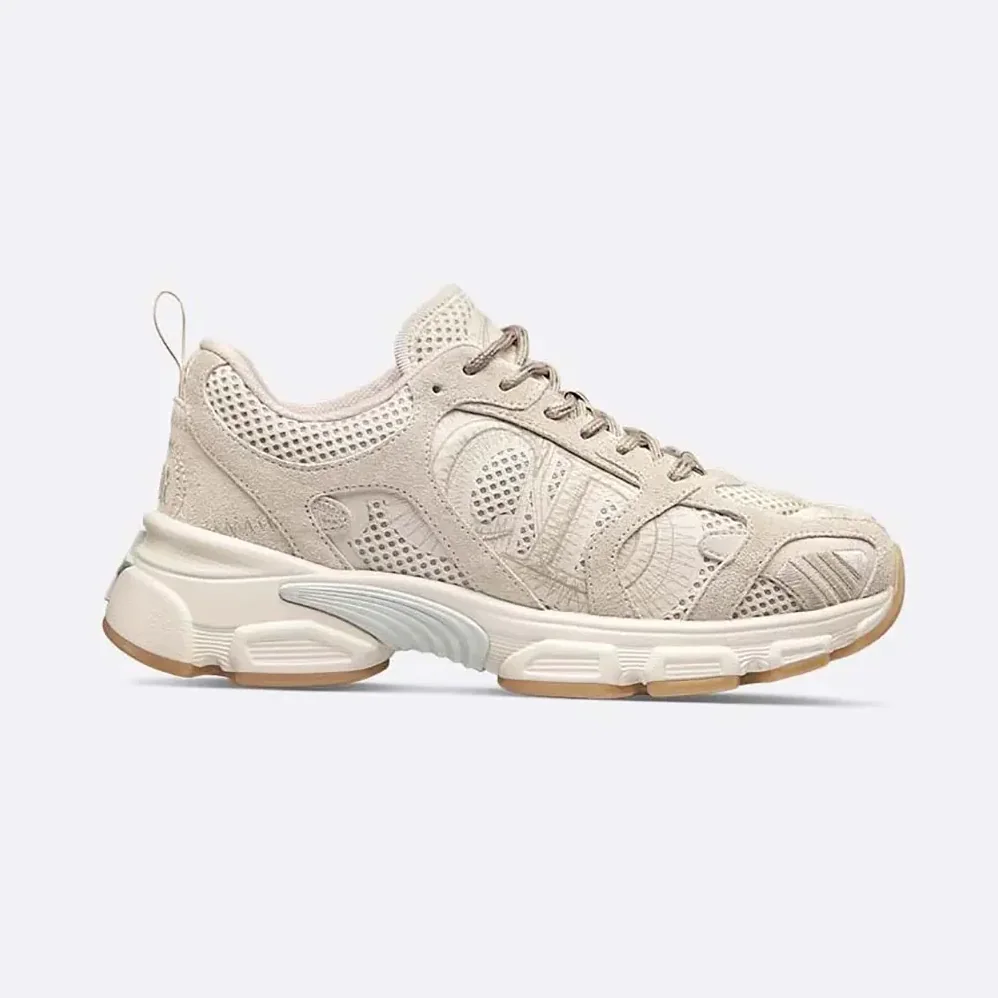 Dior Chrono Sneaker Beige Mesh and Suede Calfskin for Unisex Dior Chrono Sneaker Beige Mesh and Suede Calfskin for Unisex