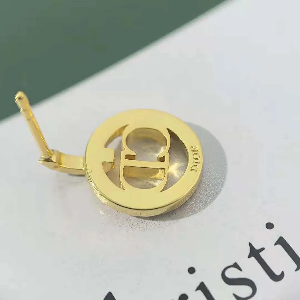 Dior Clair D Lune Earrings Gold-Finish Metal and Silver for Women in Tone Crystals