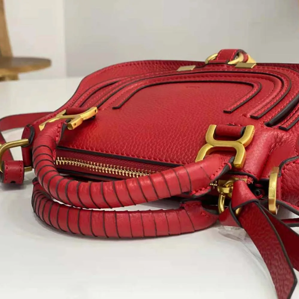 Chloe Marcie Mini Double Carry Bag for Women in Red Chloe Marcie Mini Double Carry Bag for Women in Red