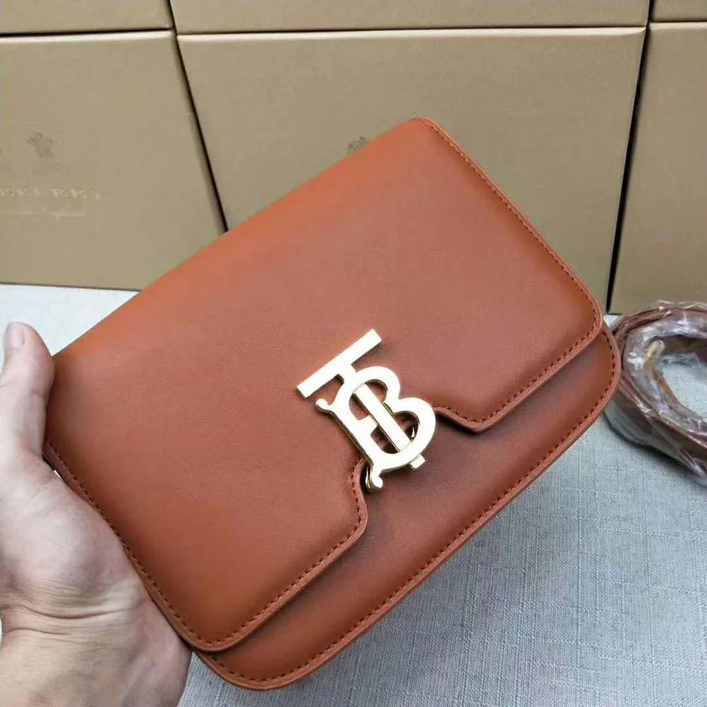 Burberry Small Leather TB Bag for Women in Brown