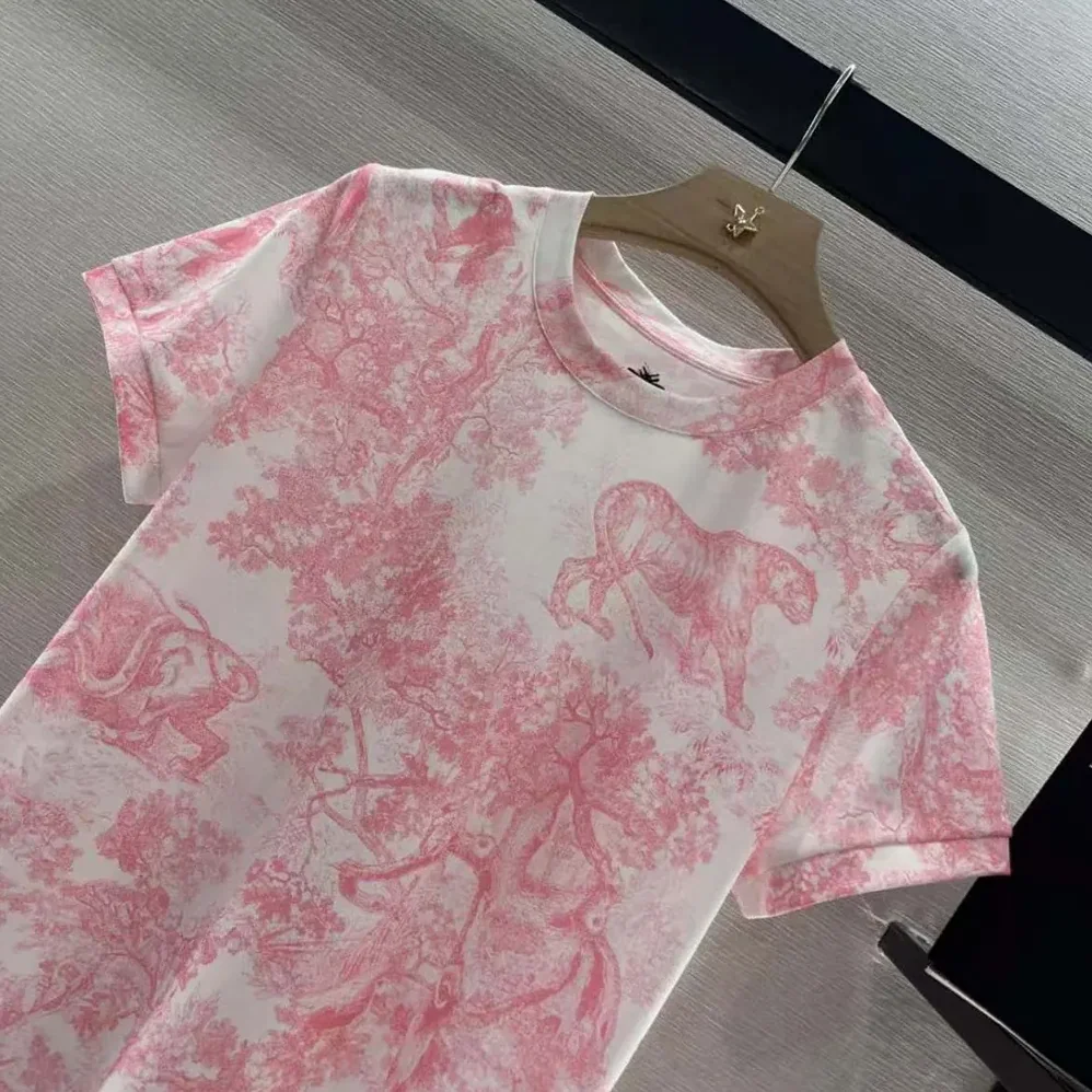 Dior Dioriviera T-Shirt White Cotton and Linen Jersey for Women