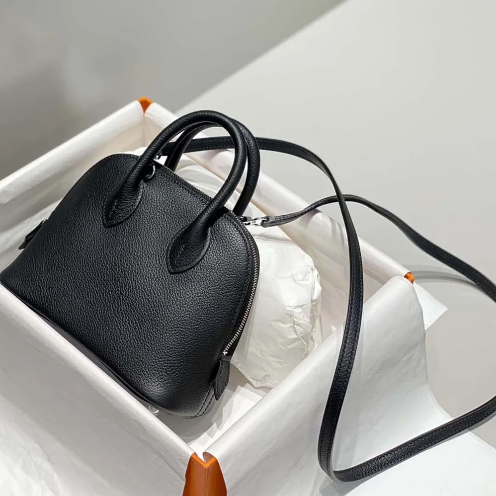Hermes Bolide 1923 Bag in Epsom Calfskin for Unisex in Black/Silver Hermes Bolide 1923 Bag in Epsom Calfskin for Unisex in Black/Silver