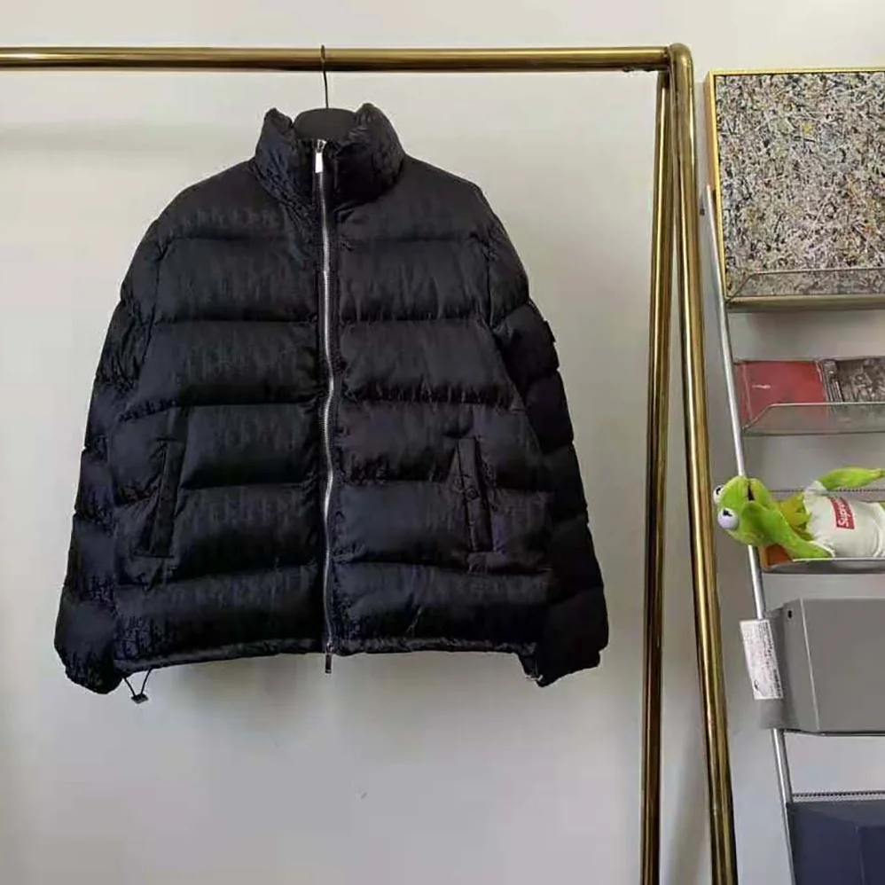 Dior Oblique Down Jacket Black Nylon Jacquard for Men Dior Oblique Down Jacket Black Nylon Jacquard for Men