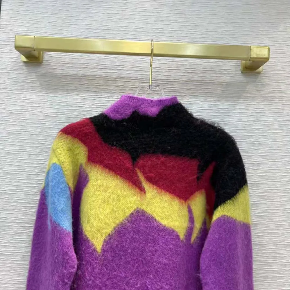 Loewe Intarsia Turtle Neck Sweater in Wool for Women