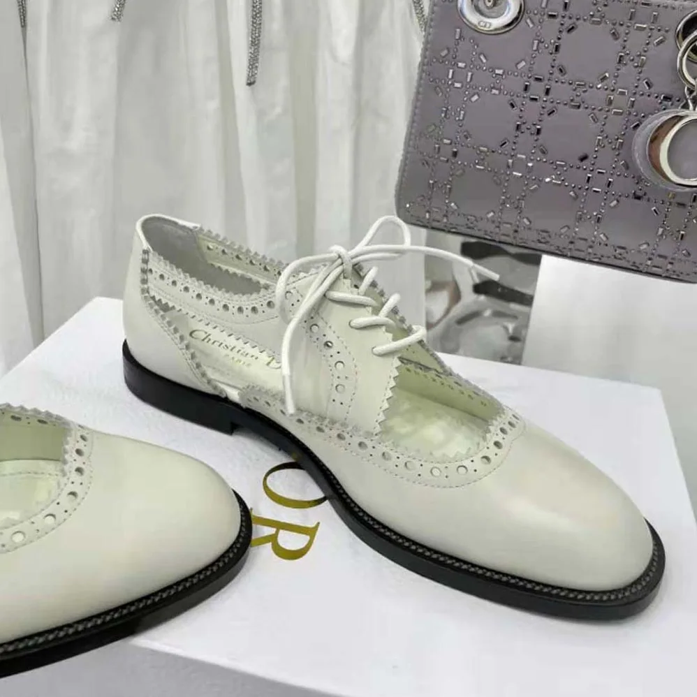 Dior Teddy-d Derby White Perforated Calfskin for Women