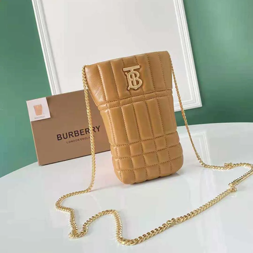 Burberry Micro Quilted Lambskin Lola Bucket Bag for Women in Brown Burberry Micro Quilted Lambskin Lola Bucket Bag for Women in Brown