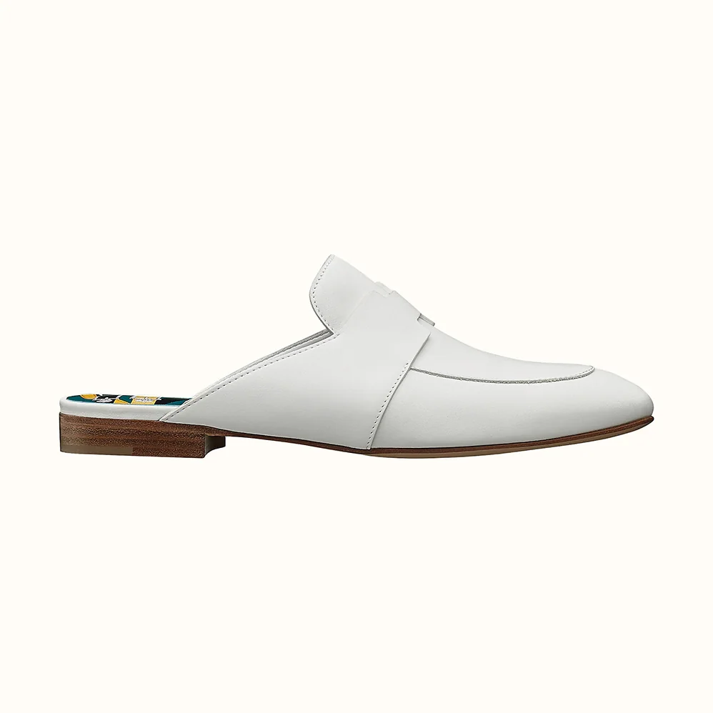 Hermes Catena Mule Mule in Supple Goatskin for Women in White Hermes Catena Mule Mule in Supple Goatskin for Women in White
