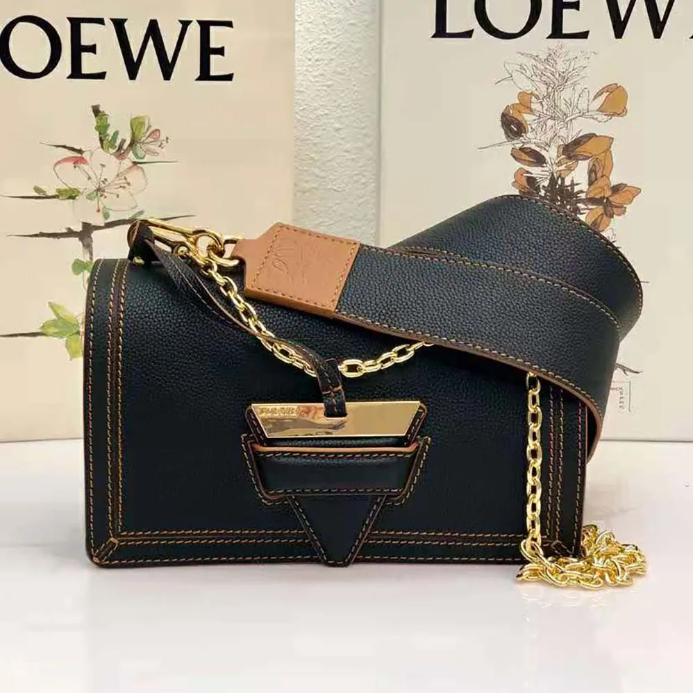 Loewe Mini Barcelona Bag in Soft Grained Calfskin for Women in Black Loewe Mini Barcelona Bag in Soft Grained Calfskin for Women in Black