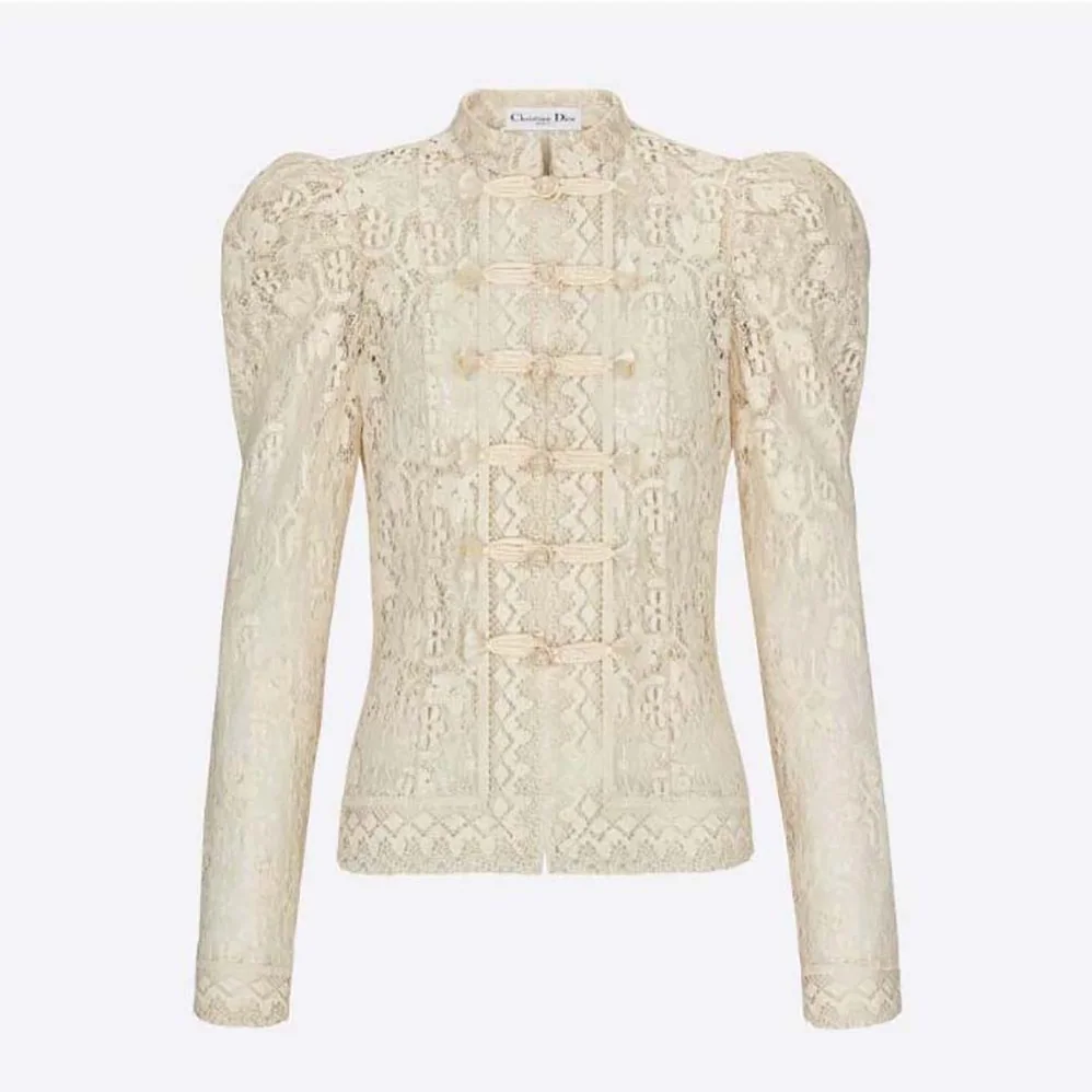 Dior Brandenburg Fitted Jacket Ecru Cotton for Women in Blend Lace