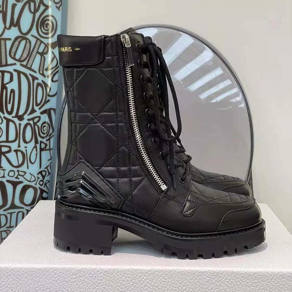 Dior D-Leader Ankle Boot Black Quilted Cannage Calfskin for Women
