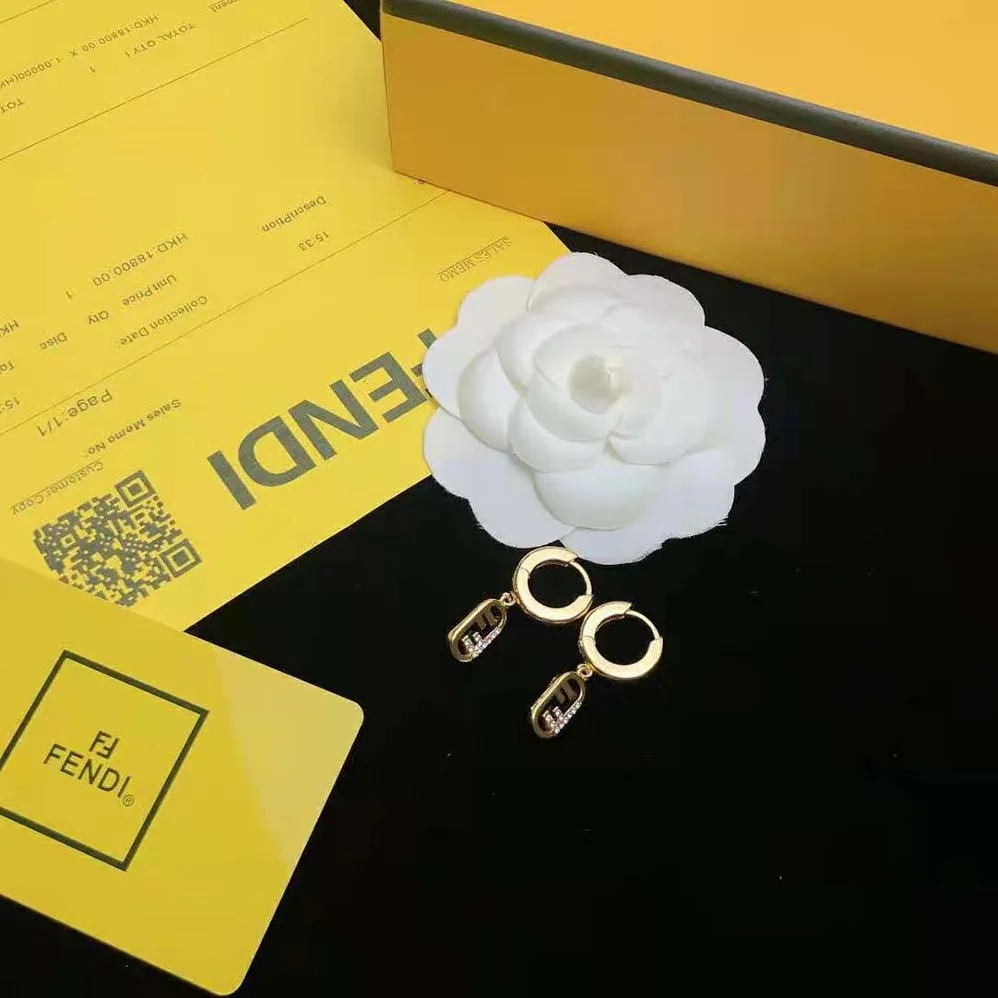 Fendi O Lock Earrings Gold for Women in Colored Earrings