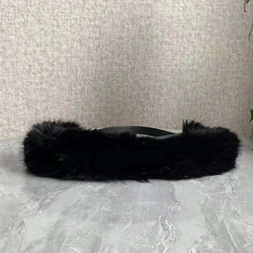 Fendi O'Lock Swing Black Fox Fur and Leather Pouch for Women Fendi O'Lock Swing Black Fox Fur and Leather Pouch for Women