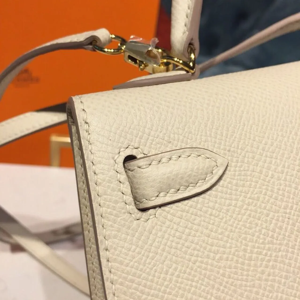 Hermes Mini Kelly Craie Gold in Toned Hardware / Hermes Mini Kelly Craie Gold in Toned Hardware /