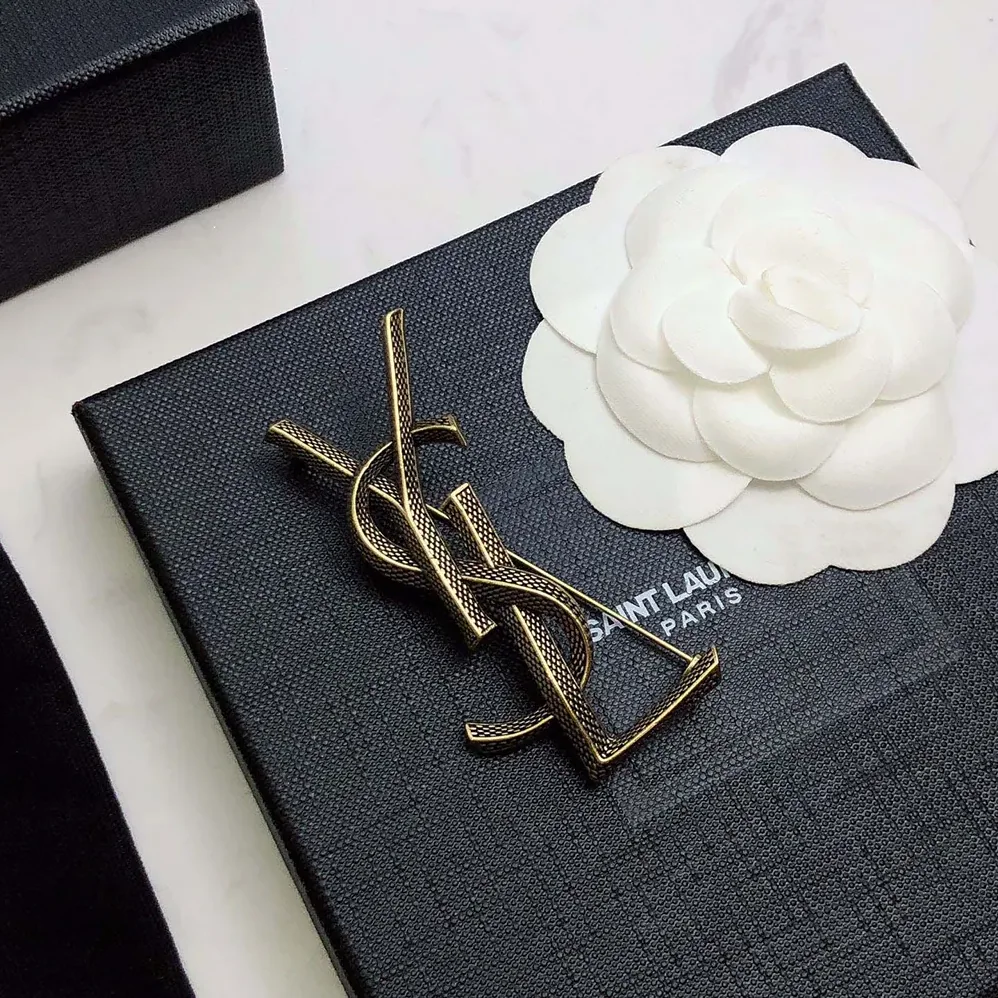 Saint Laurent YSL Cassandre Snake Brooch in Metal for Women