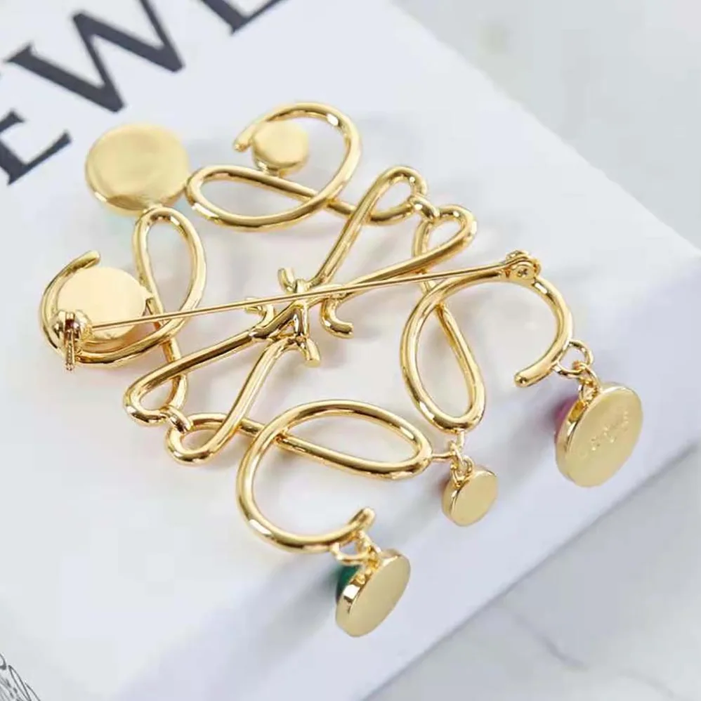 Loewe Small Anagram Brooch in Metal for Women
