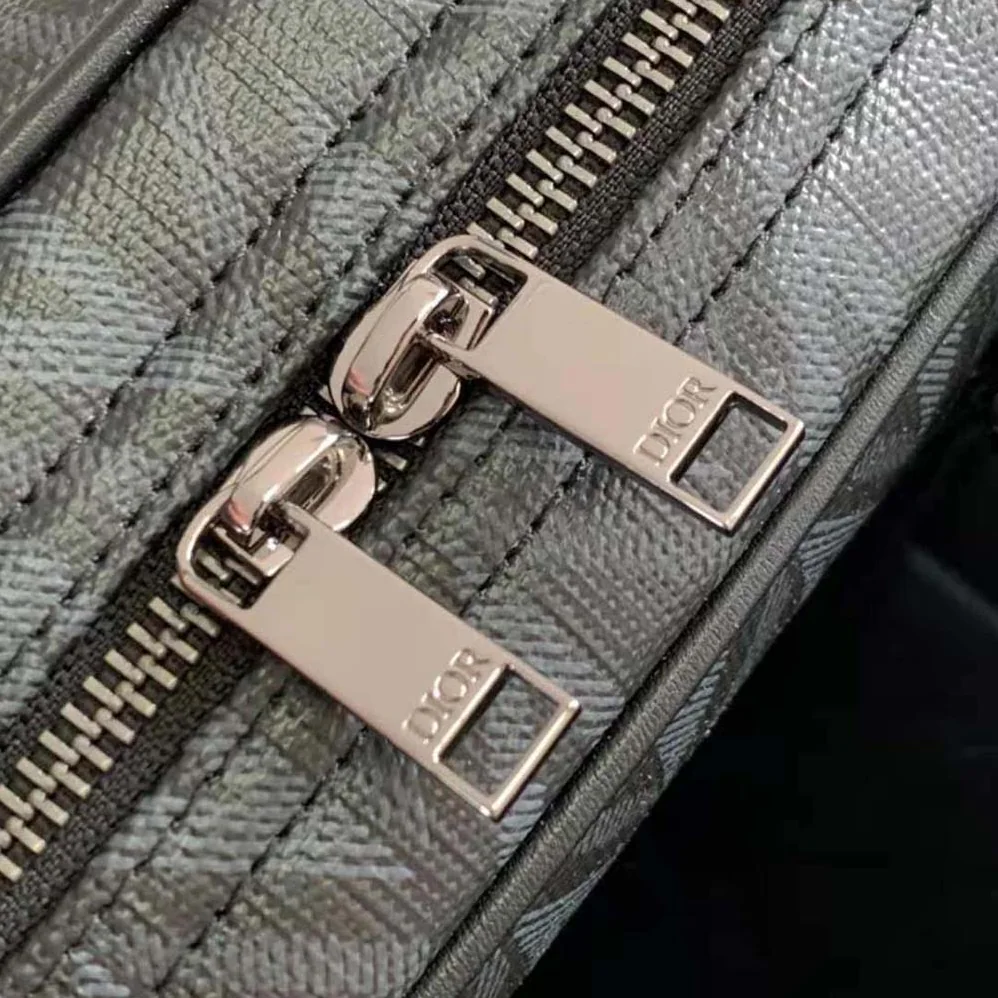 Dior Hit the Road Briefcase Black CD Diamond Canvas and Smooth Calfskin for Men Dior Hit the Road Briefcase Black CD Diamond Canvas and Smooth Calfskin for Men