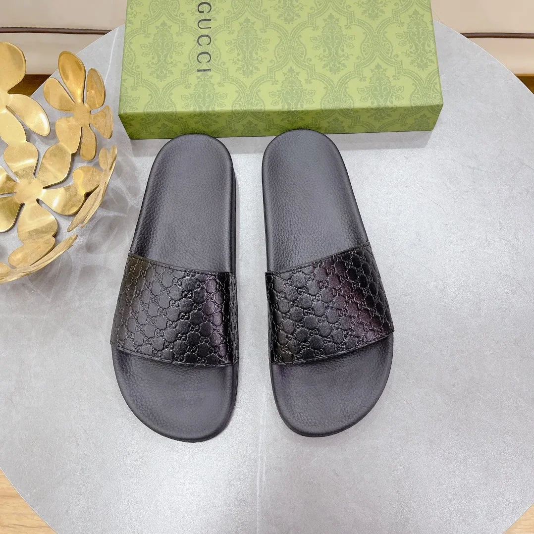 Gucci Embossed GG Slide Sandal Black for Women Gucci Embossed GG Slide Sandal Black for Women