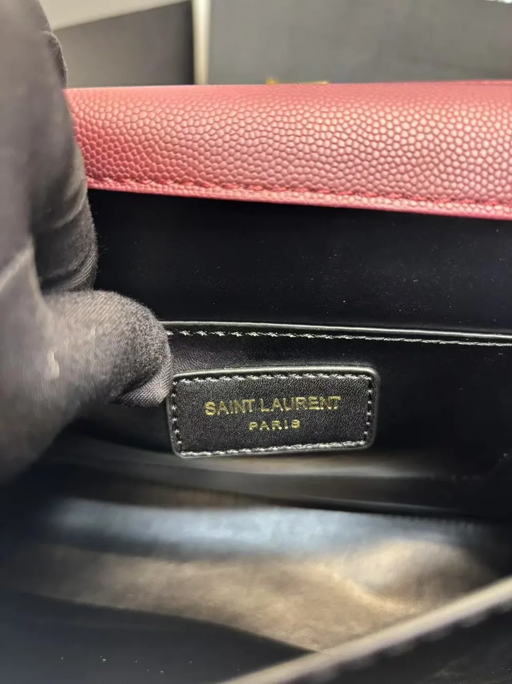 Saint Laurent Cassandra Medium Top Handle Bag Deep Burgundy in YSL Saint Laurent Cassandra Medium Top Handle Bag Deep Burgundy in YSL