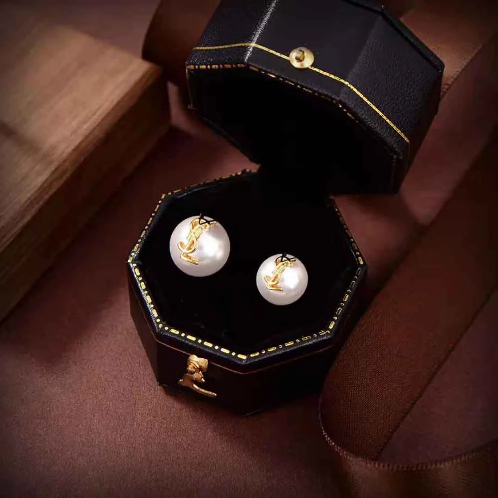 Saint Laurent YSL Ysl Pearl Earrings in Metal for Women Saint Laurent YSL Ysl Pearl Earrings in Metal for Women