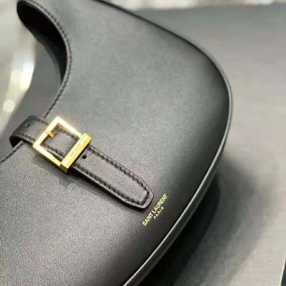 Saint Laurent YSL Le Fermoir Hobo Bag in Shiny Leather for Women Saint Laurent YSL Le Fermoir Hobo Bag in Shiny Leather for Women