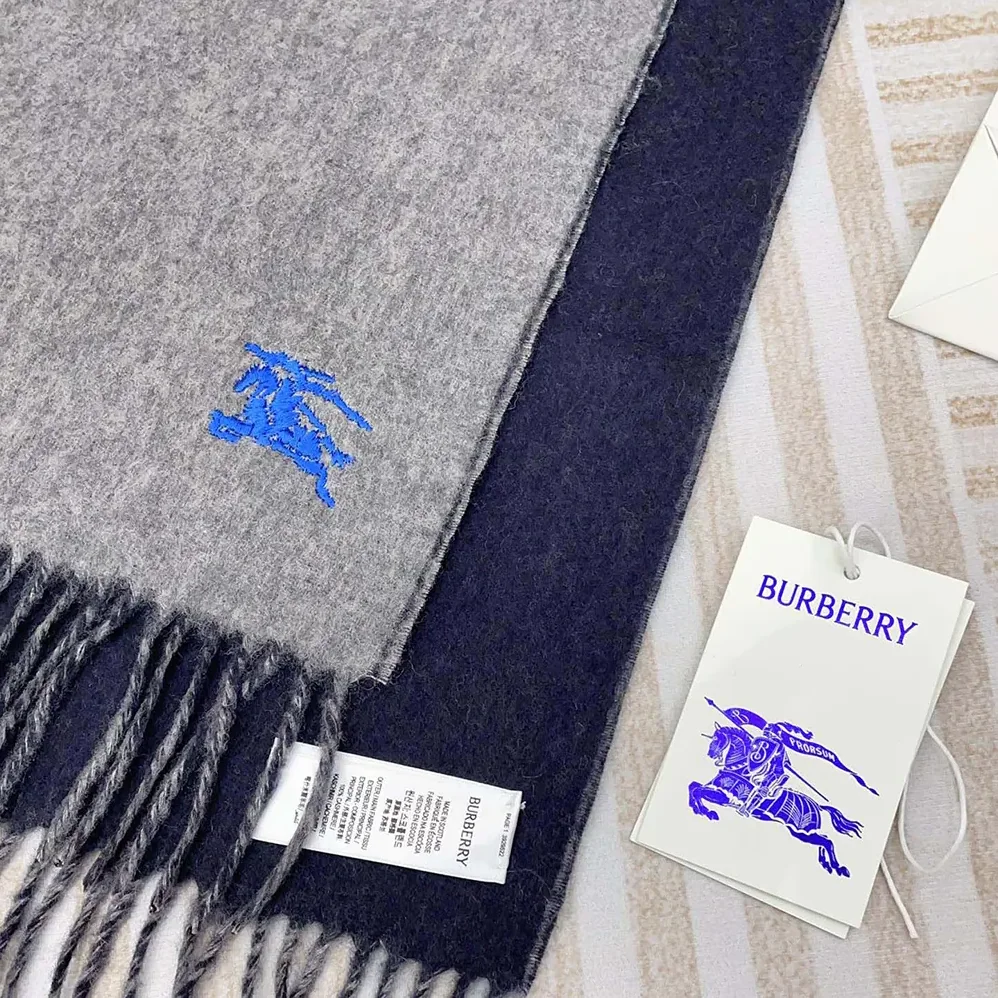 Burberry Reversible Cashmere Scarf for Unisex in Grey