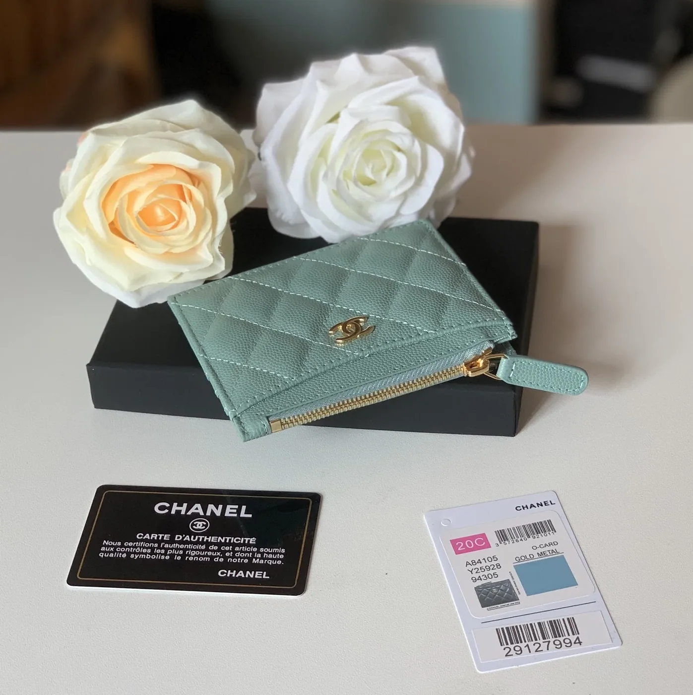 Chanel Flat Card Holder Mint Bag / Chanel Flat Card Holder Mint Bag /